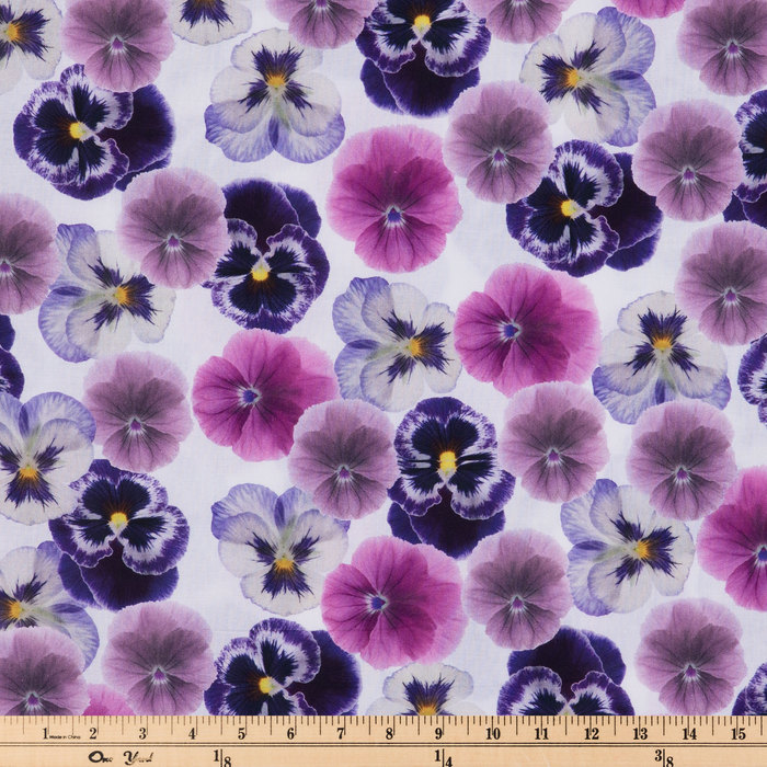 Pansies Cotton Calico Fabric Hobby Lobby 1408525