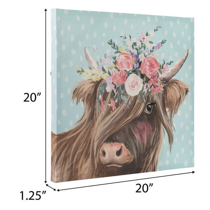 Flower Crown Highland Cow Canvas Wall Decor Hobby Lobby 2182806