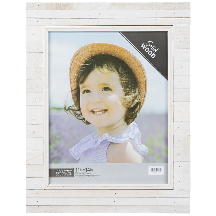 Antique White Rustic Slatted Wood Wall Frame 11" x 14" Hobby Lobby