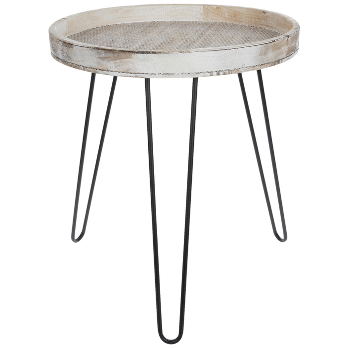 Whitewash Round Wood Accent Table Hobby Lobby