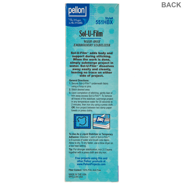 SolUFilm WashAway Embroidery Stabilizer Hobby Lobby 483503
