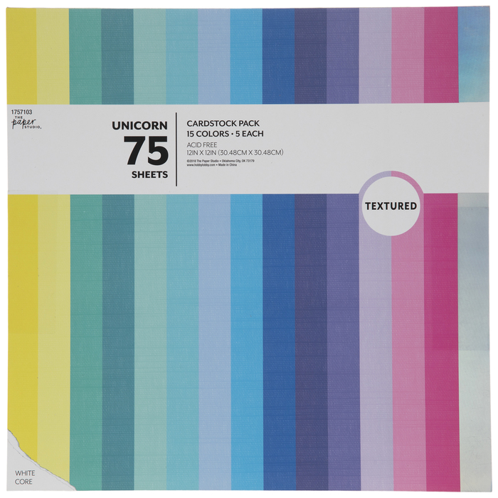Unicorn Textured Cardstock Paper Pack 12" x 12" Hobby Lobby 1757103