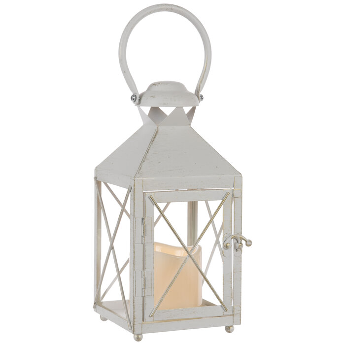 White Distressed Metal Lantern Candle Holder Hobby Lobby 2080448