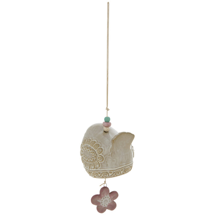 Pink Flower & Embossed Bird Bell Wind Chime Hobby Lobby 205796107
