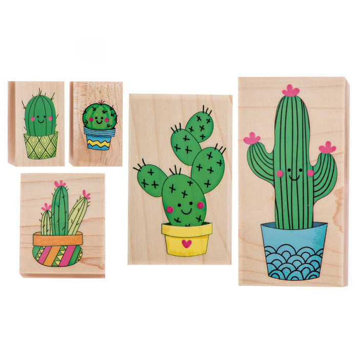 cactus mini stamp set succulent plant print botanic cactus rubber stamp set of 12 cactus botanical print stamp cacti stamp