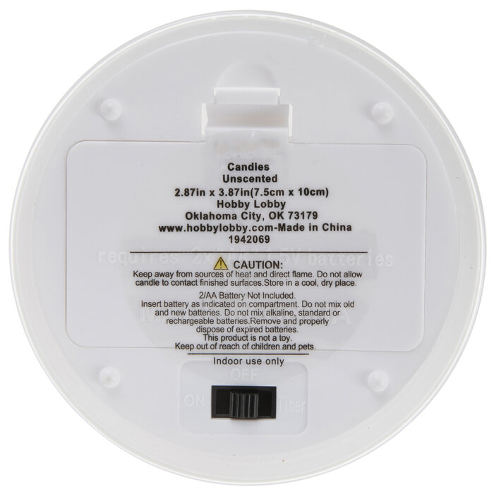 White Pillar Glass LED Candle 3" x 4" Hobby Lobby 1942069