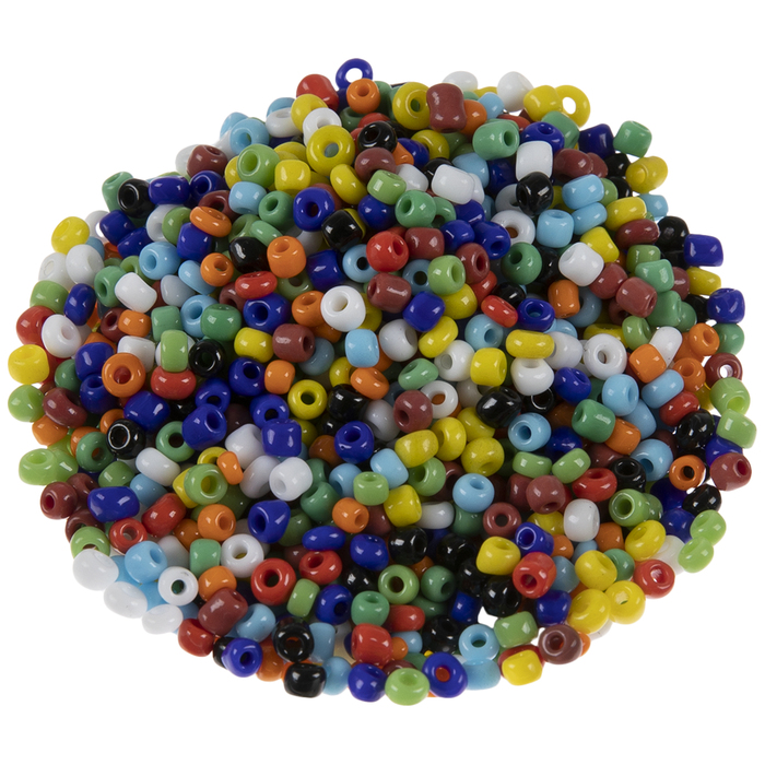 Opaque MultiColor Glass Seed Beads 8/0 Hobby Lobby 2030559
