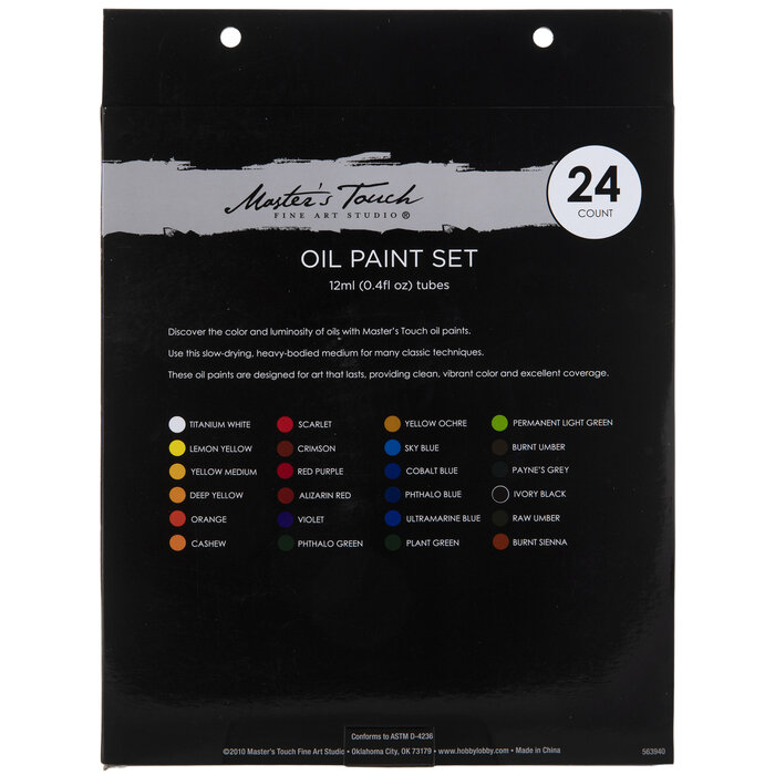 Master's Touch Oil Paints 24 Piece Set Hobby Lobby 637116