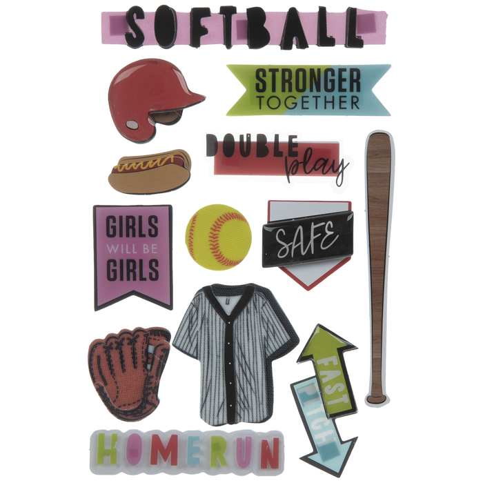 Softball 3D Stickers Hobby Lobby 1883792