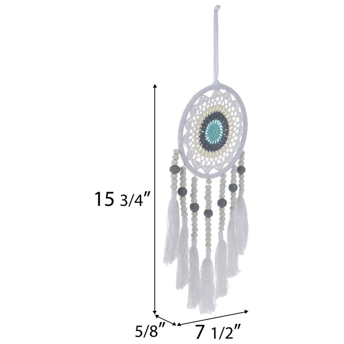 White & Gray Crochet Beaded Dreamcatcher Hobby Lobby 2061919