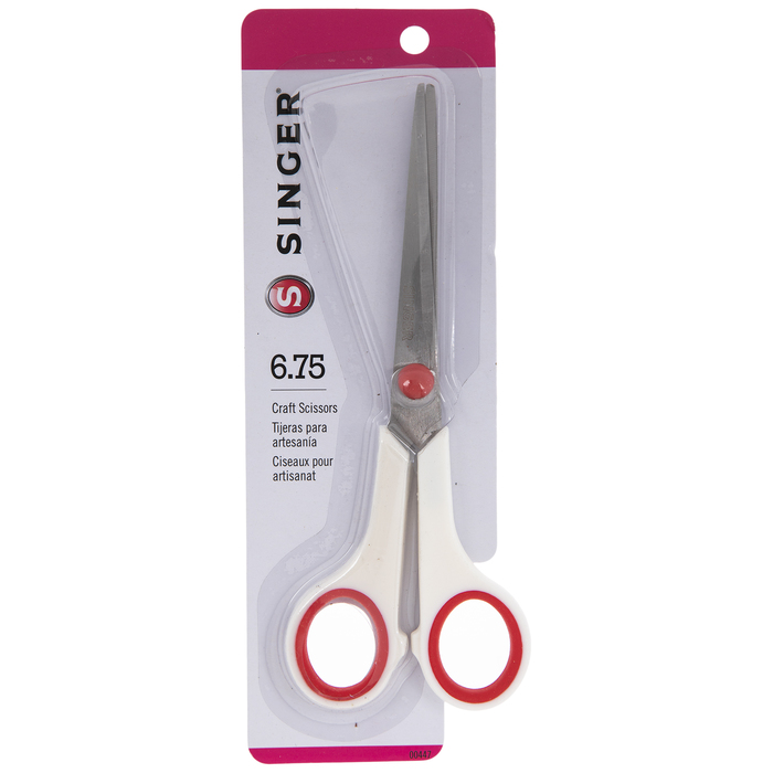 White & Red Craft Scissors 6 3/4" Hobby Lobby 1860592