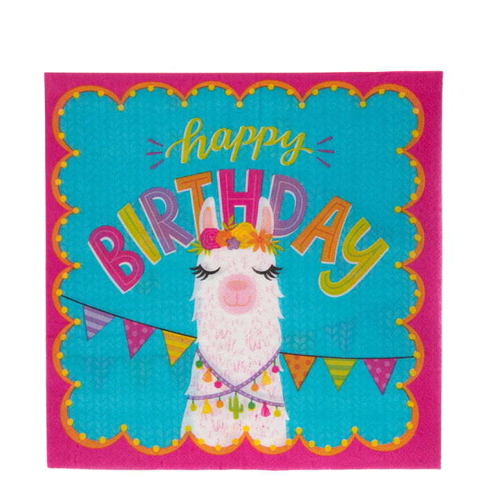Party Napkins Llama Napkins Blue and Mint Llama Cactus Llama Baby Shower Llama Party Supplies Llama Birthday