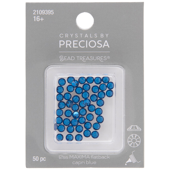 Capri Blue Maxima Flatback Crystals 12ss Hobby Lobby 2109395