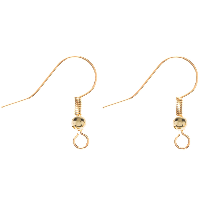 18K Gold Plated Short Fish Hook Ear Wires 21mm Hobby Lobby 227710