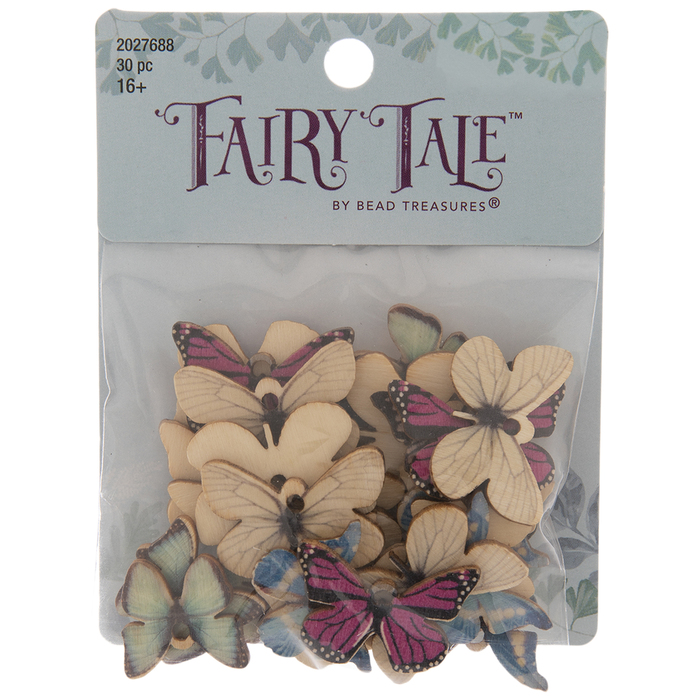 Pink & Blue Wood Butterfly Charms Hobby Lobby 2027688