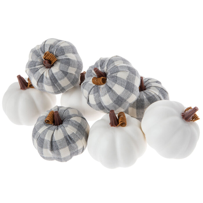 Gray & White Buffalo Check Pumpkins Hobby Lobby 5315031