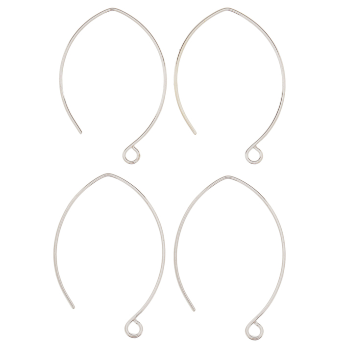 Sterling Silver Plated Marquise Ear Wires 35mm Hobby Lobby 1604669