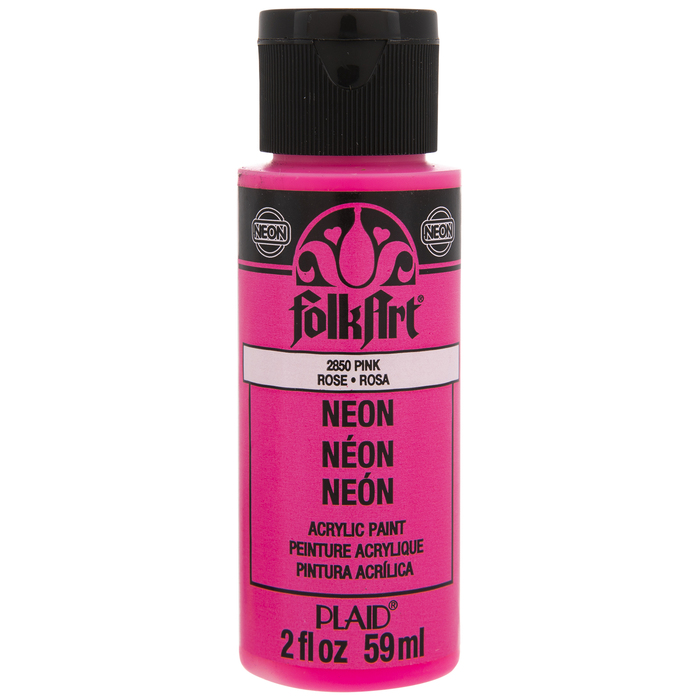 Pink FolkArt Neon Blacklight Acrylic Paint Hobby Lobby 1940782