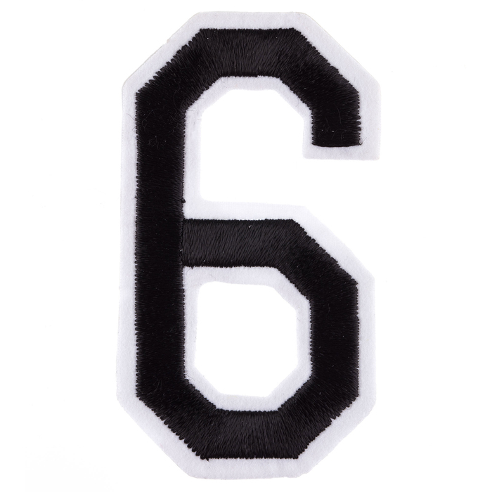 Black Embroidered Number IronOn Patch 6 3" Hobby Lobby 473256