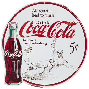 wall mural art It/'s the real thing drink Coca-cola tin metal sign