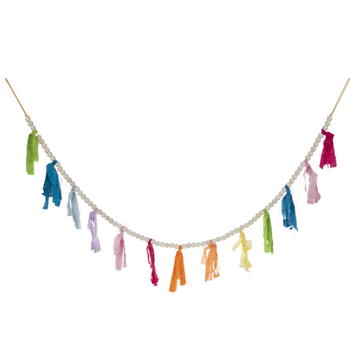 MultiColor Tassel Beaded Wood Garland Hobby Lobby 5817853