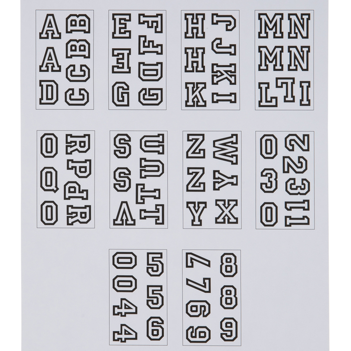 Black & White Varsity Alphabet Stickers Hobby Lobby 1910256