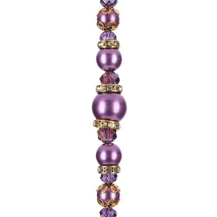 Amethyst Glass Pearl & Crystal Bead Strand Hobby Lobby 930610