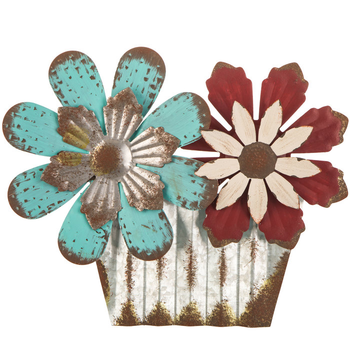 Red Blue Flowers Metal Wall Decor Hobby Lobby 1670090