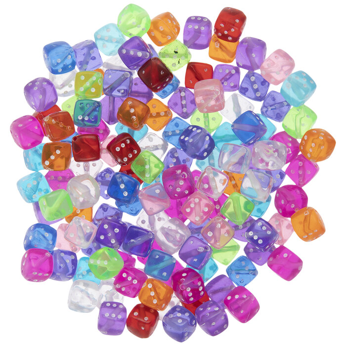MultiColor Translucent Dice Beads Hobby Lobby 2088391