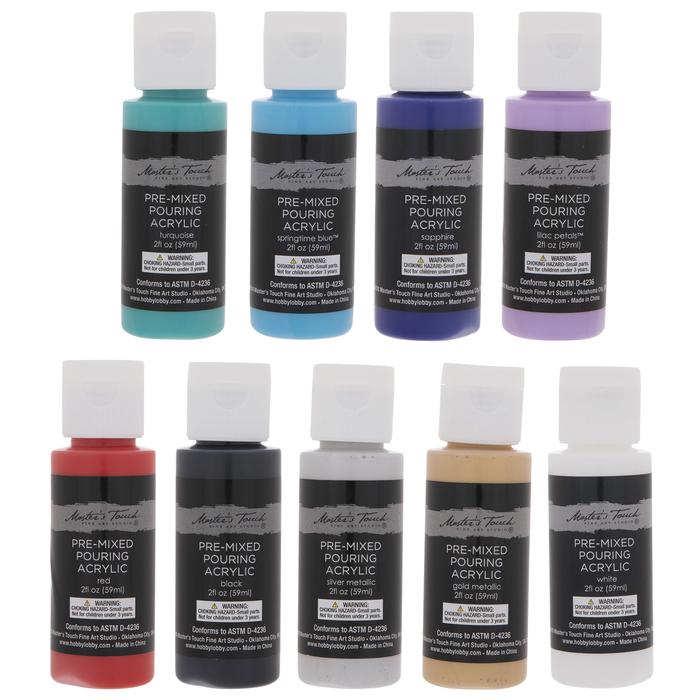 Master's Touch PreMixed Pouring Acrylic Starter Set Hobby Lobby