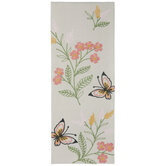 Embroidered Flower & Butterfly Table Runner