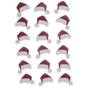 Santa Hat Glitter 3D Stickers | Hobby Lobby | 1607803