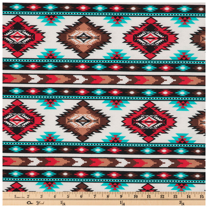 Red & Turquoise Southwest Flannel Fabric Hobby Lobby 2201408