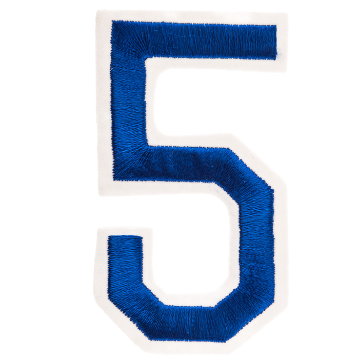 Blue Embroidered Number IronOn Patch 5 3" Hobby Lobby 474064