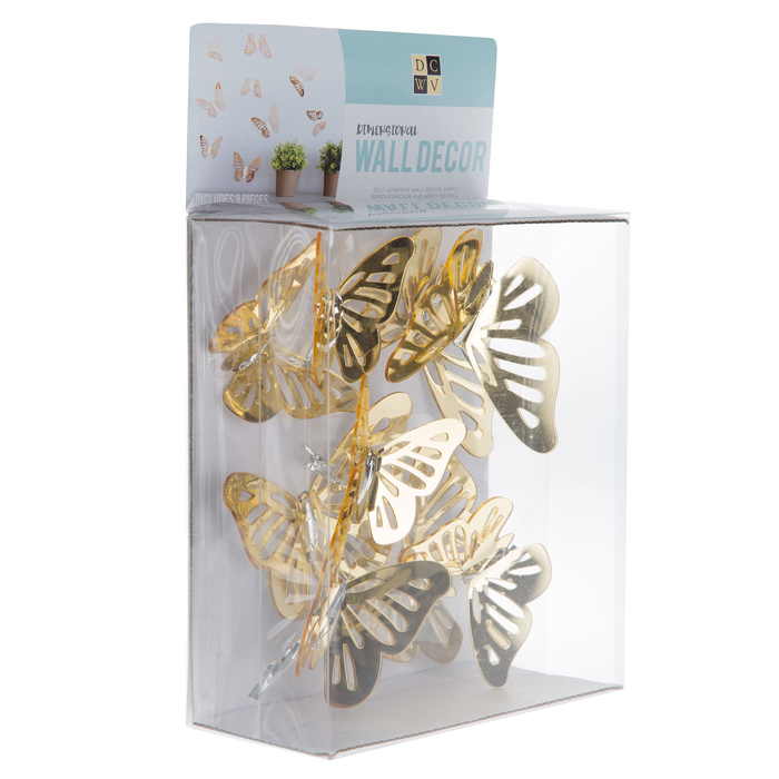Gold Mirror Butterflies 3D Adhesive Wall Art Hobby Lobby 328872