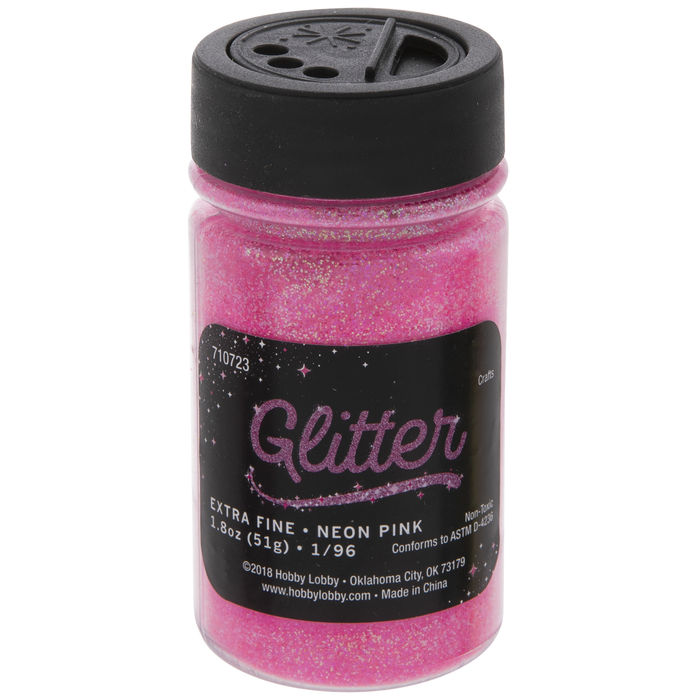 Neon Pink Extra Fine Glitter 1.8 Ounce Hobby Lobby 710723