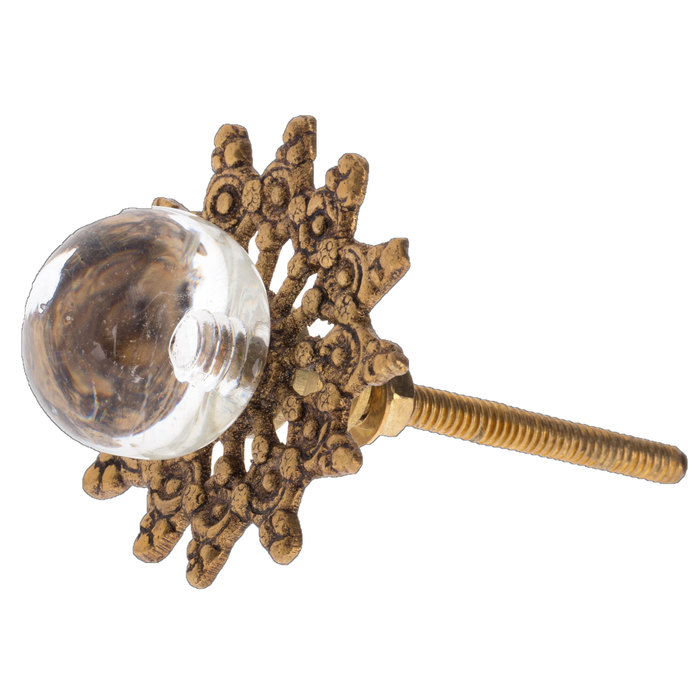 Glass Globe Knob with Gold Metal Base Hobby Lobby 1491406