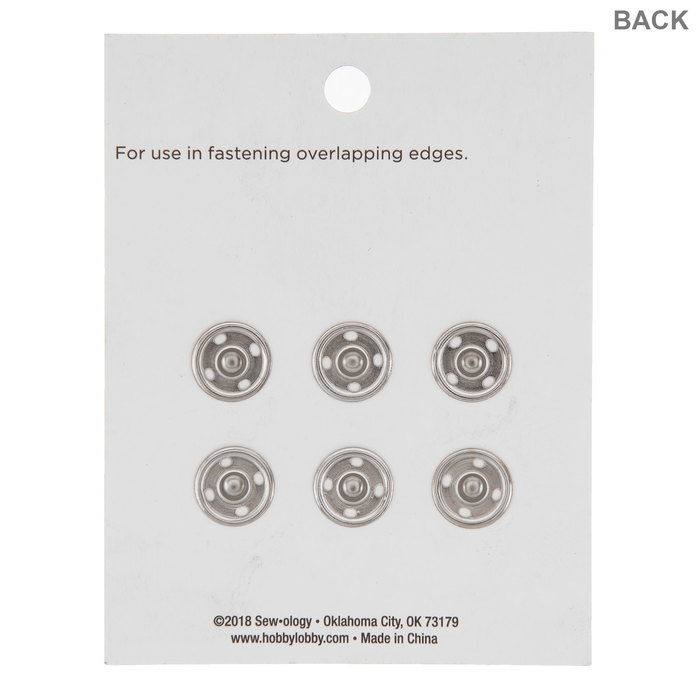 Nickel SewOn Snaps 7/16" Hobby Lobby 752600