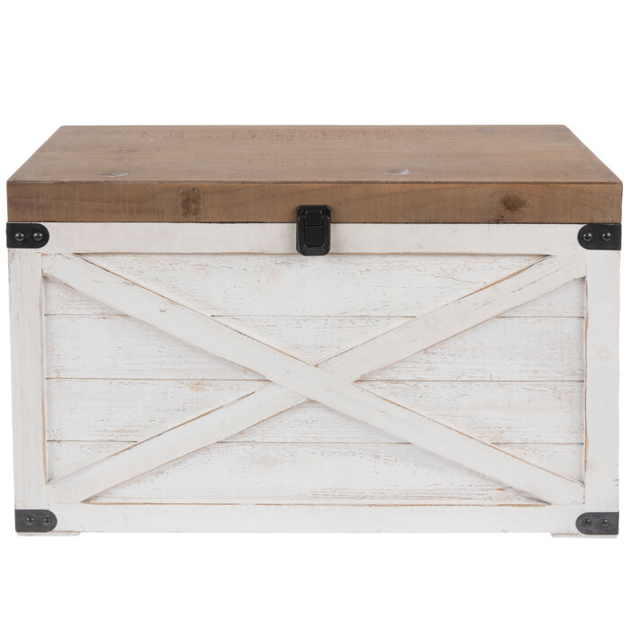White Farmhouse Wood Trunk Set Hobby Lobby 2137289
