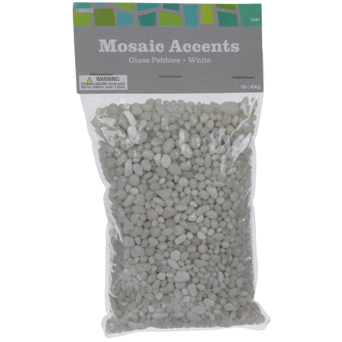 White Glass Mosaic Pebbles Hobby Lobby 1395052