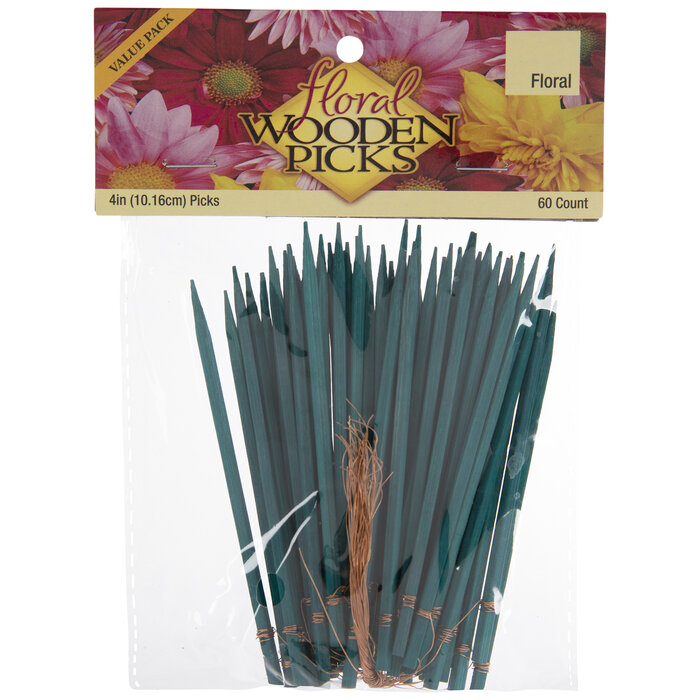 4" Wood Floral Picks With Wire 60 Pieces Hobby Lobby 270033