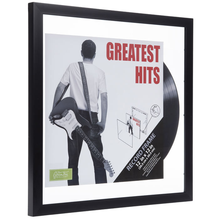 Black Wood Vinyl Record Album Wall Frame 12" x 12" Hobby Lobby