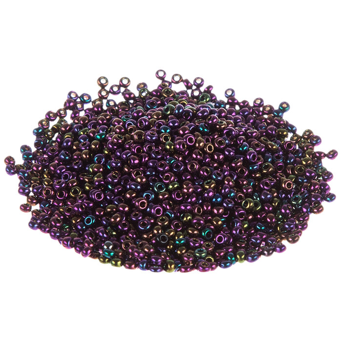 Czech Glass Seed Beads Size 11//0 Metallic Purple Iris