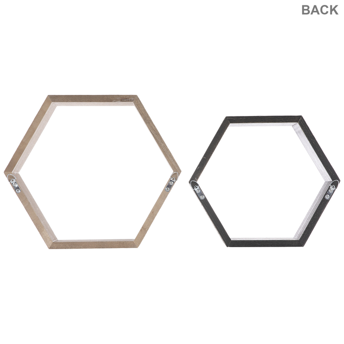 Black & Brown Hexagon Wood Wall Shelf Set Hobby Lobby 1816040