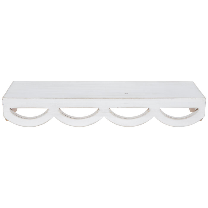 White Scalloped Floating Wood Wall Shelf Hobby Lobby 2186179