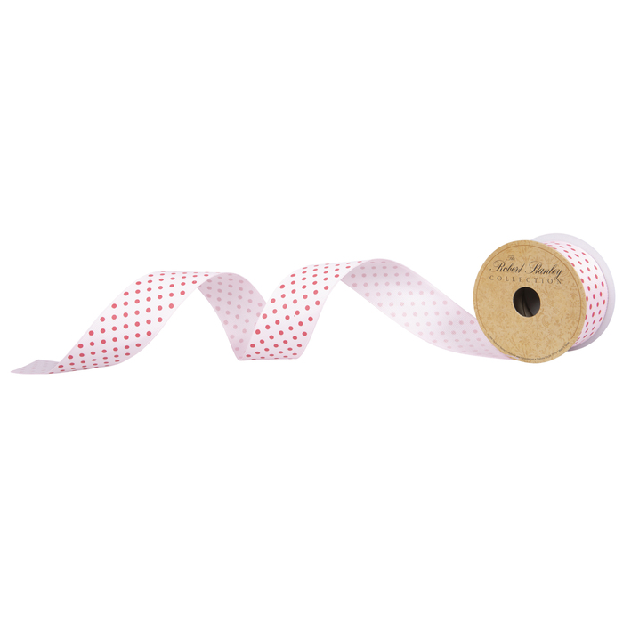 Light Pink Swiss Dot Wired Edge Grosgrain Ribbon 1 1/2" Hobby Lobby