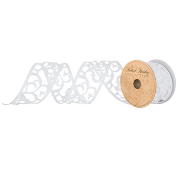 White Glitter Swirl Cutout Wired Edge Ribbon 2 1 2 Hobby Lobby 80899512