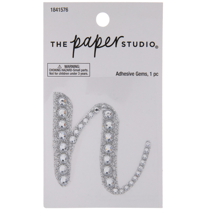 Silver Letter Glitter & Rhinestones Sticker Hobby Lobby