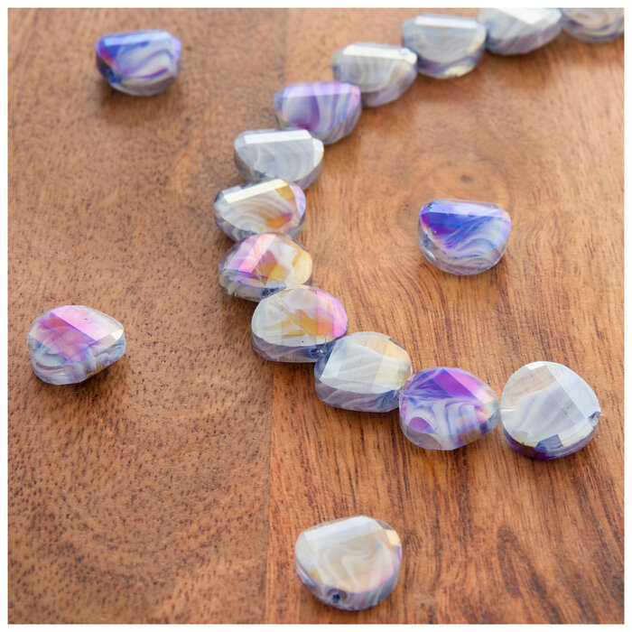 Iridescent Blue Round Glass Bead Strand Hobby Lobby 2147841