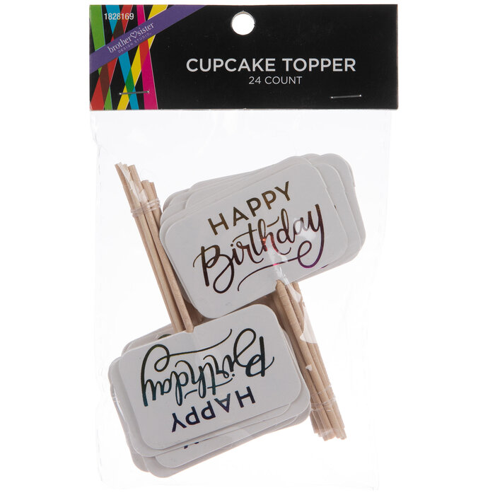 Rainbow Foil Happy Birthday Cupcake Toppers Hobby Lobby 1828169